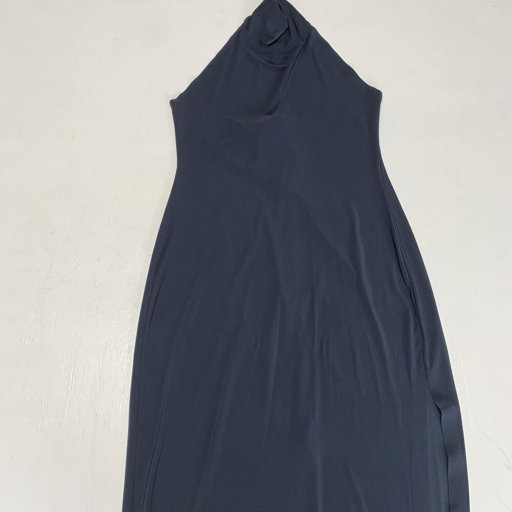Norma Kamali Women’s Halterneck Maxi Dress Size L (40) Super Soft Deep Blue - Picture 4 of 12